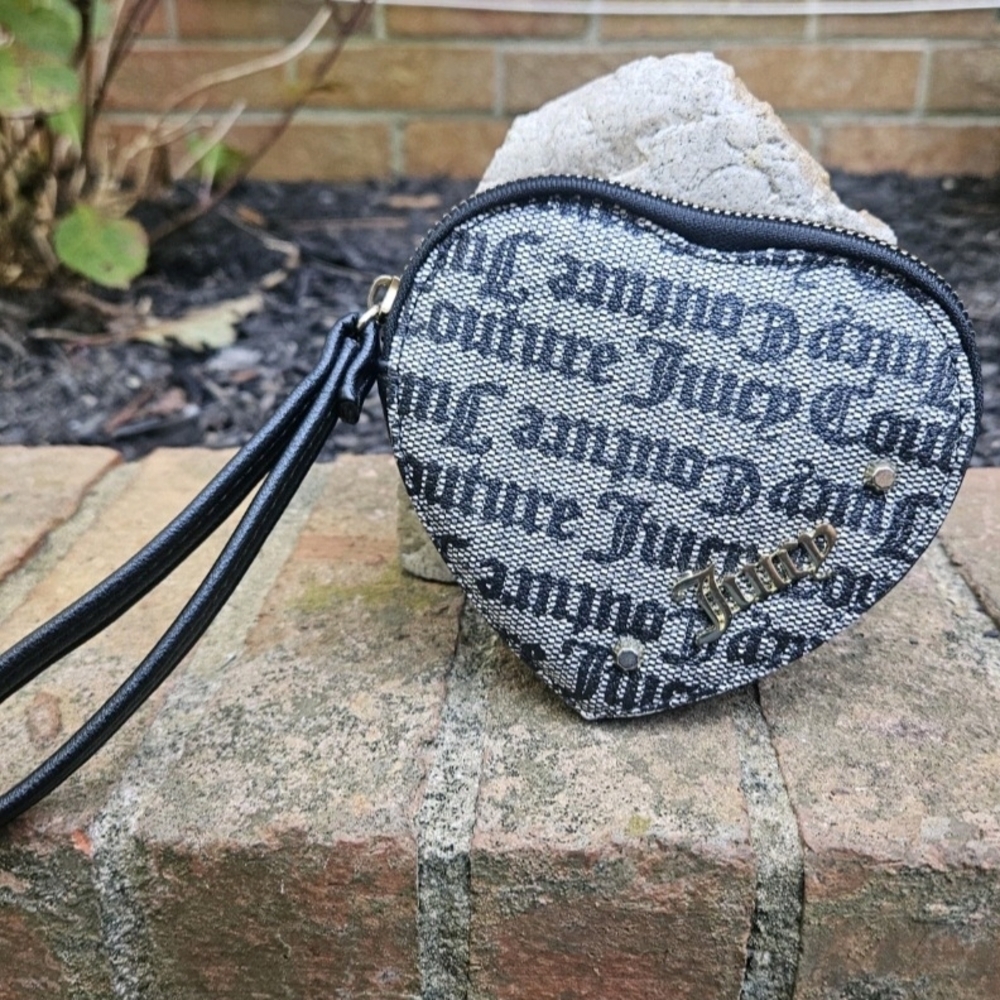 Juicy Couture Gothic Stat Black Logo Coin Purse Wristlet